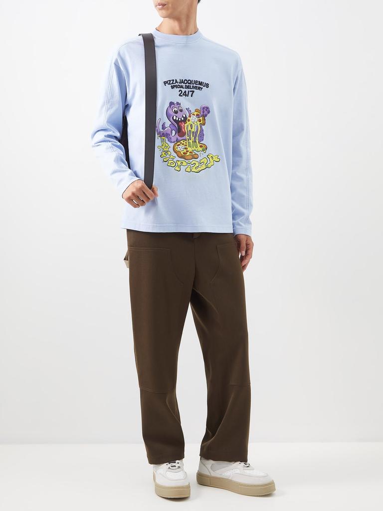商品Jacquemus|Octopizza cotton-jersey long-sleeved T-shirt,价格¥1570,第4张图片详细描述