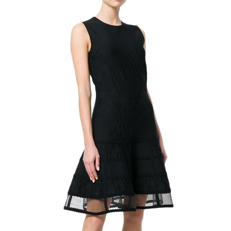 Alexander McQueen 亚历山大·麦昆 女士黑色无袖连衣裙 507917-Q1WJZ-1000商品第4张图片规格展示