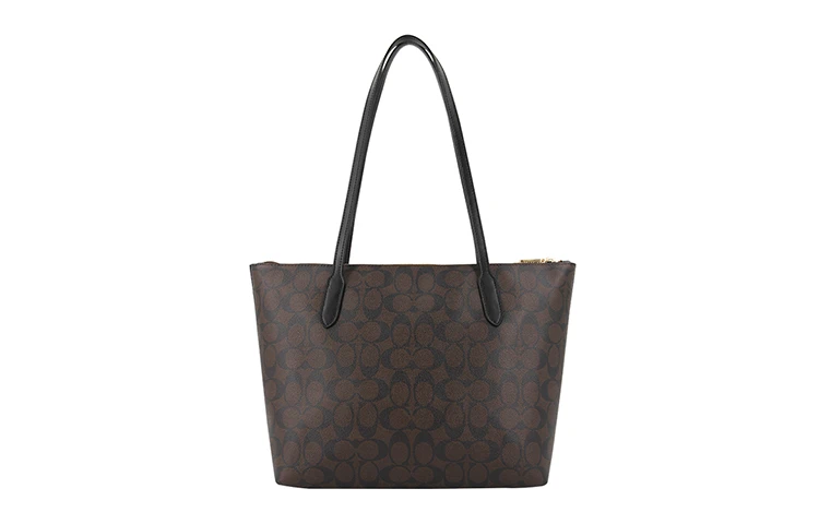 商品[国内直发] Coach|蔻驰 Zip Top 30 老花 PVC 托特包Tote包购物袋单肩包 大号 女款 深棕色,价格¥1228,第4张图片详细描述