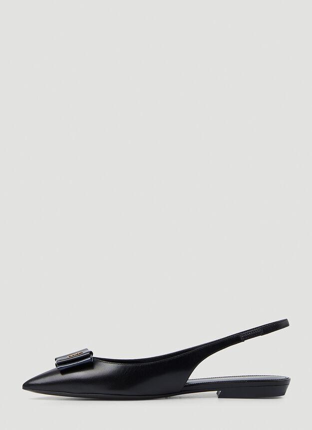 商品Yves Saint Laurent|Anais Bow Flat Sandals in Black,价格¥4500,第5张图片详细描述