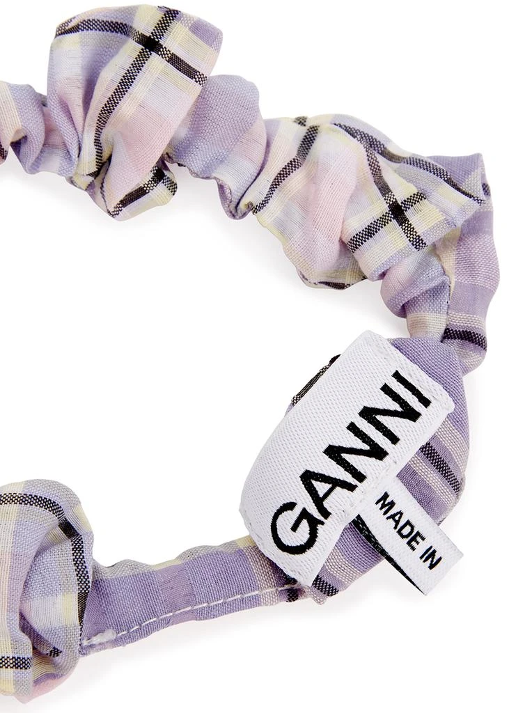 商品Ganni|Lilac checked seersucker scrunchie,价格¥85,第2张图片详细描述