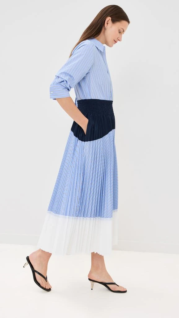 商品SIMKHAI|Jenella Pleated Combo Midi Dress,价格¥3655,第3张图片详细描述