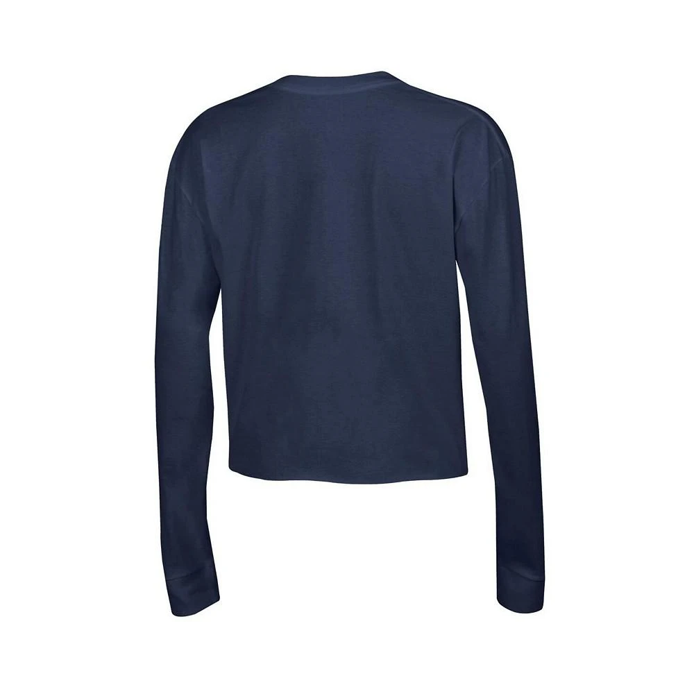 商品CHAMPION|Women's Navy Notre Dame Fighting Irish Boyfriend Cropped Long Sleeve T-shirt,价格¥262,第2张图片详细描述