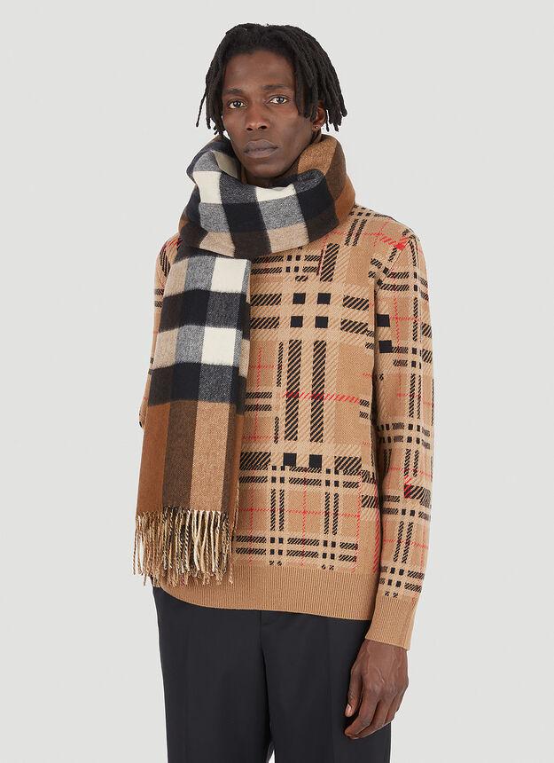 Half Mega Check Scarf in Brown商品第2张图片规格展示