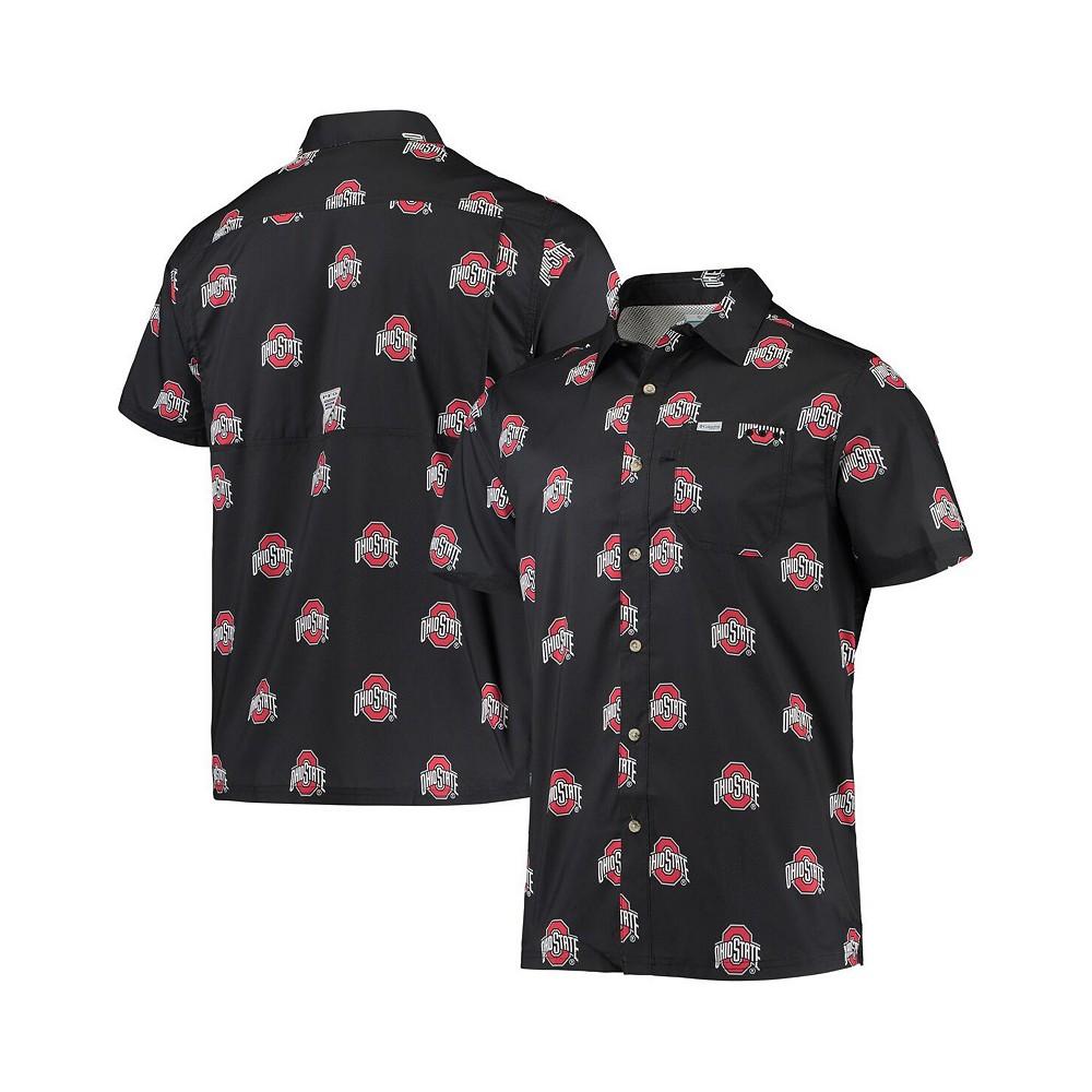 Men's Black Ohio State Buckeyes Super Slack Tide Omni-Shade Button-Up Shirt商品第1张图片规格展示