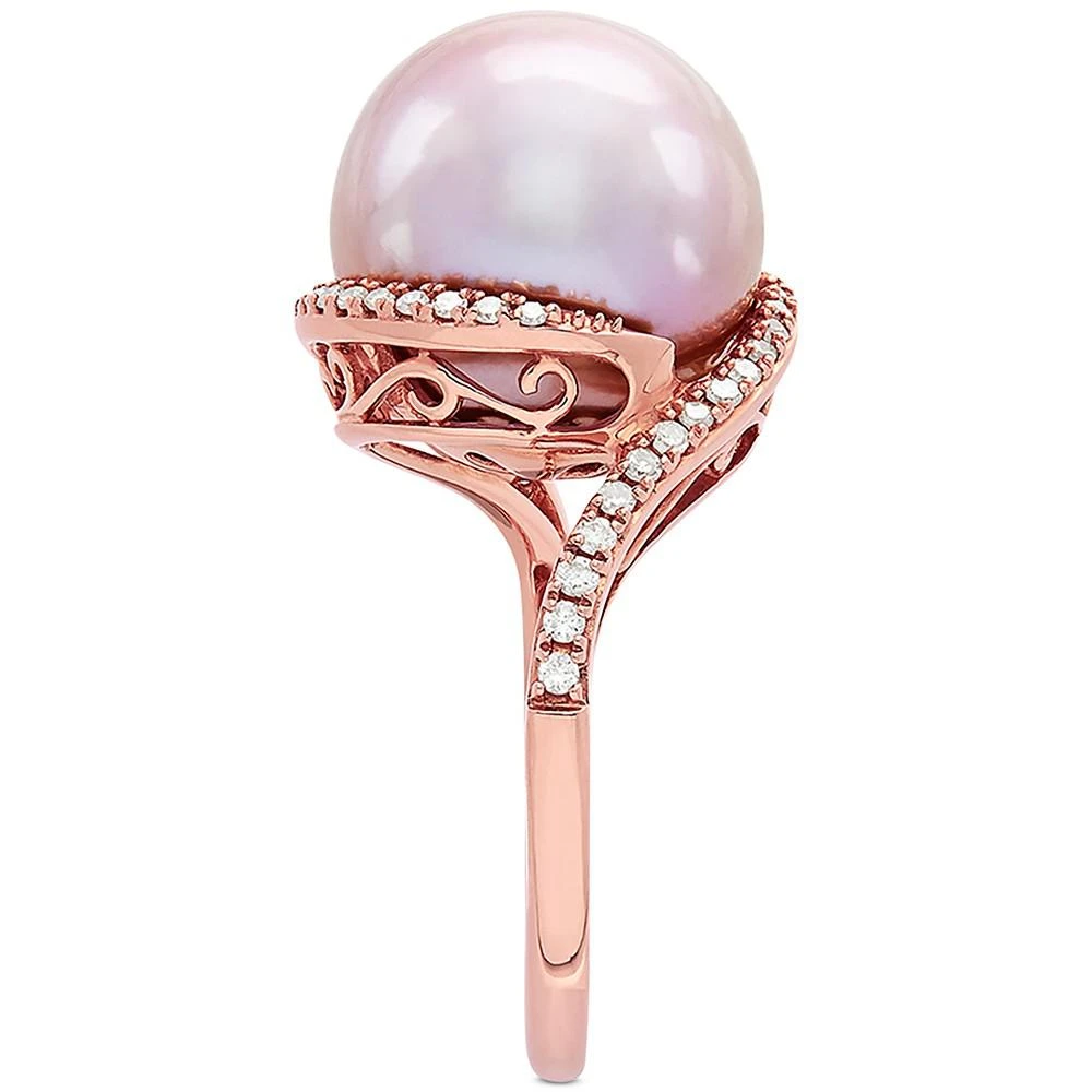 商品Honora|Pink Cultured Freshwater Ming Pearl (13mm) & Diamond (1/4 ct. t.w.) Ring in 14k Rose Gold,价格¥7437,第4张图片详细描述