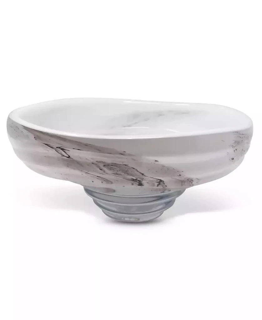 商品Vivience|10.75"D White with Black Strokes Glass Centerpiece Bowl,价格¥923,第3张图片详细描述