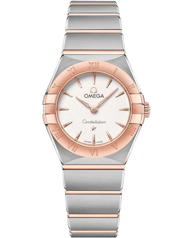 商品Omega|Omega Constellation Manhattan Quartz 25mm Silver Dial Rose Gold and Stainless Steel Women's Watch 131.20.25.60.02.001,价格¥33724,第1张图片