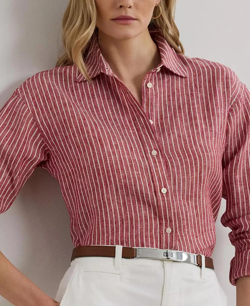 商品Ralph Lauren|Women's Relaxed-Fit Striped Linen Shirt, P/XS-3X,价格¥553,第3张图片详细描述