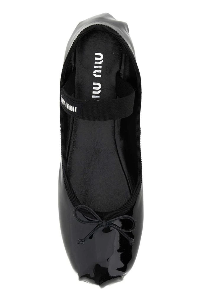 商品Miu Miu|Miu Miu Logo-Band Bow-Detailed Ballerina Shoes,价格¥5900,第3张图片详细描述