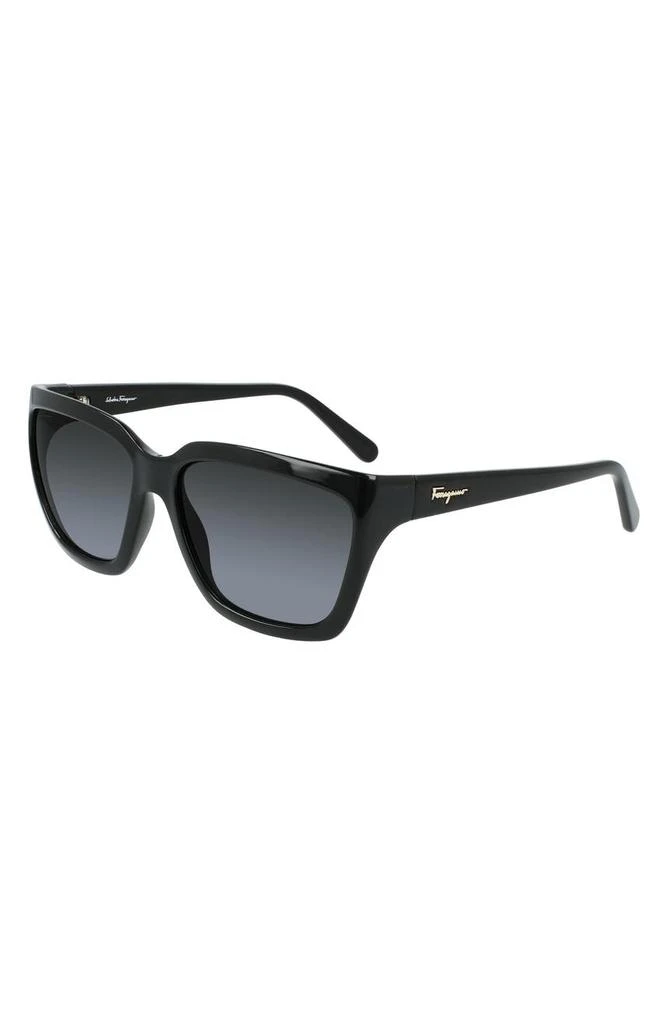 商品Salvatore Ferragamo|Salvatore Ferragamo Classic Logo 59mm Gradient Rectangle Sunglasses,价格¥682,第2张图片详细描述