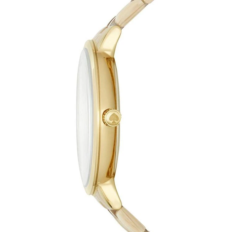 商品Kate Spade|Women's Monterey Gold-Tone Stainless Steel and Horn Acetate Bracelet Watch 38mm,价格¥1655,第2张图片详细描述