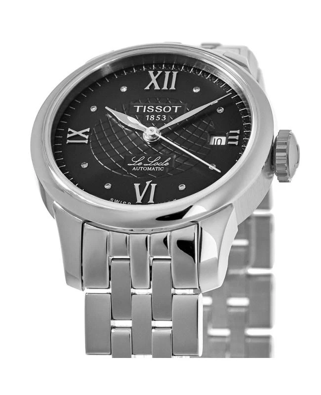 商品Tissot|Tissot Le Locle Automatic Black Diamond Dial Steel Women's Watch T41.1.183.56,价格¥2110,第2张图片详细描述