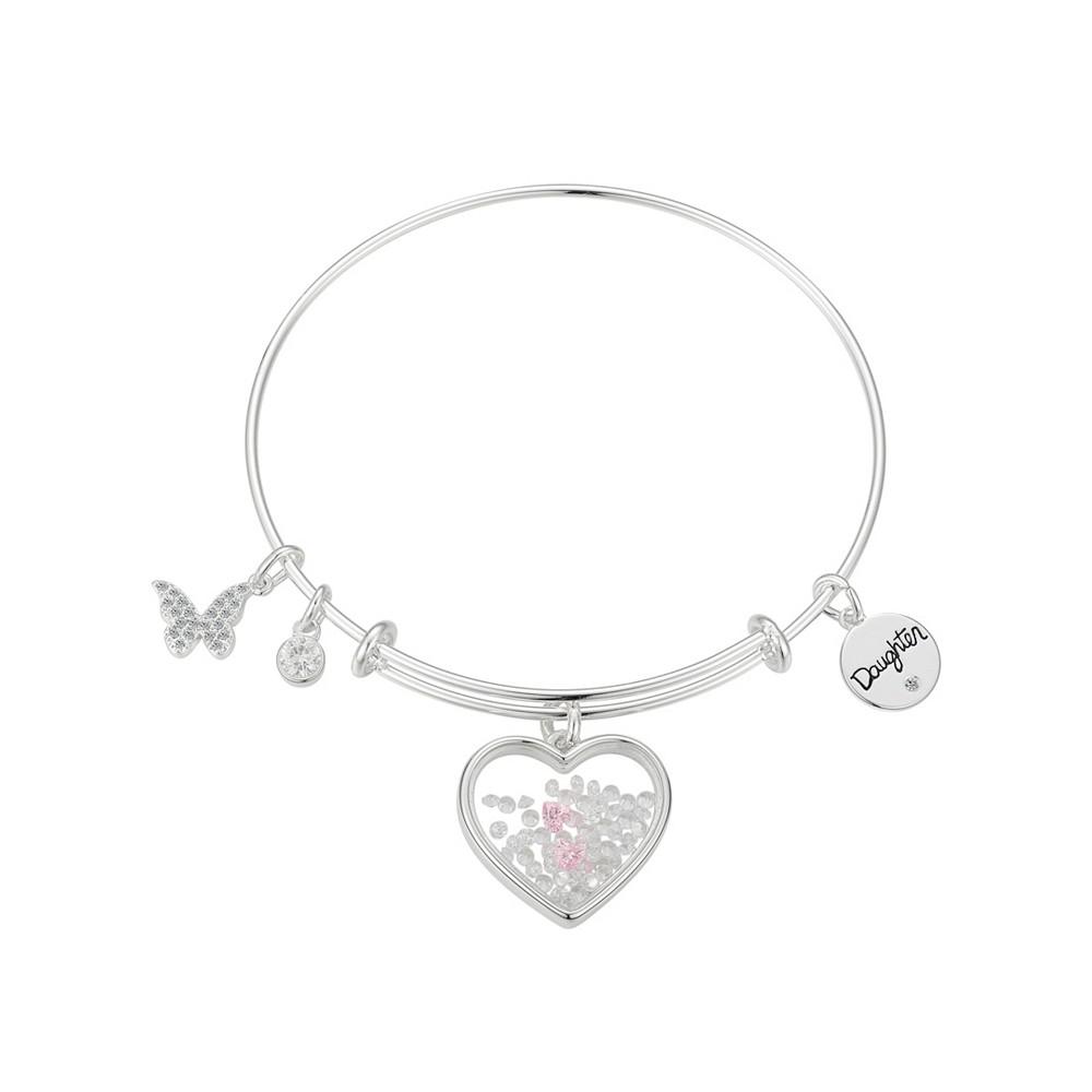 Fine Silver-Plated Shaker "Daughter" Multi Charm Bangle Bracelet商品第1张图片规格展示