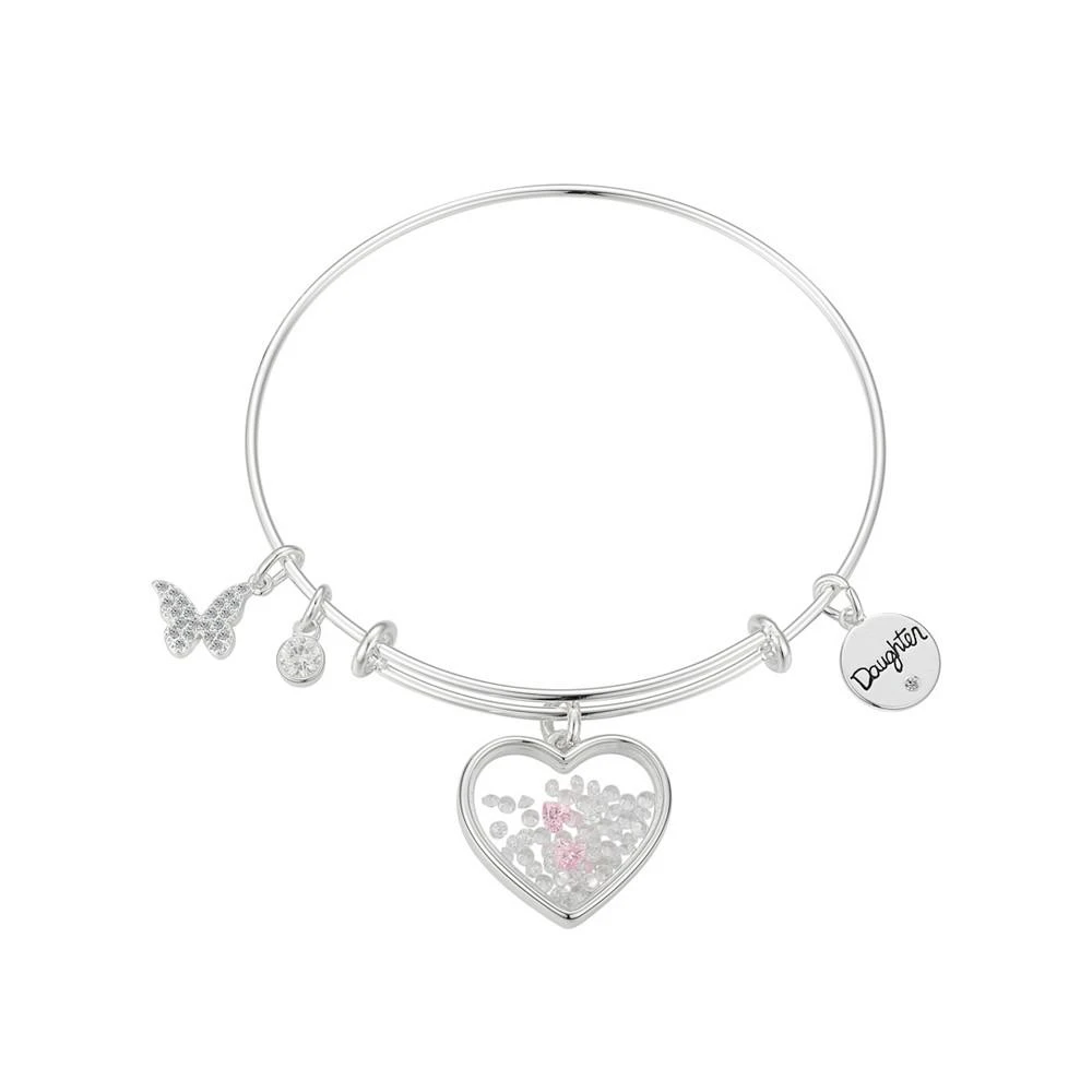 商品Unwritten|Fine Silver-Plated Shaker "Daughter" Multi Charm Bangle Bracelet,价格¥168,第1张图片