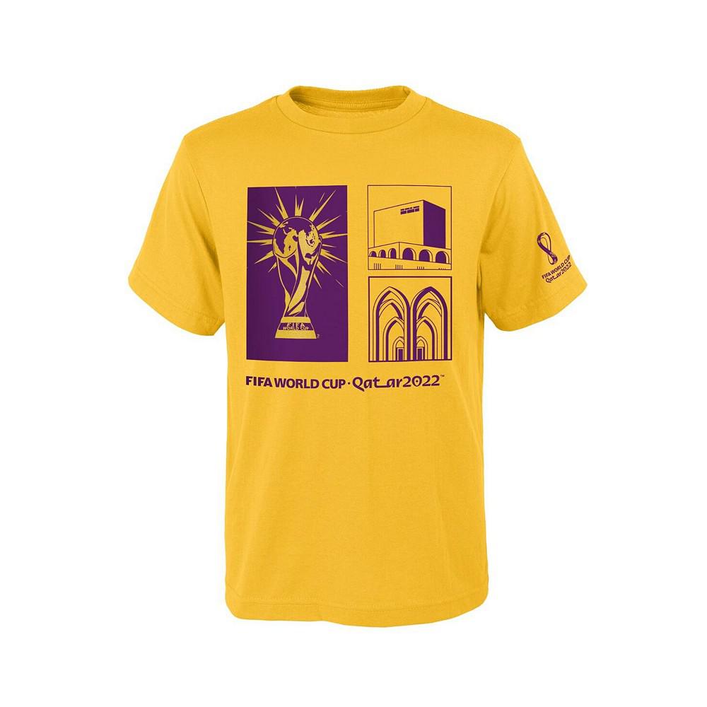 Youth Boys Yellow FIFA World Cup Qatar 2022 Around The World T-shirt商品第1张图片规格展示