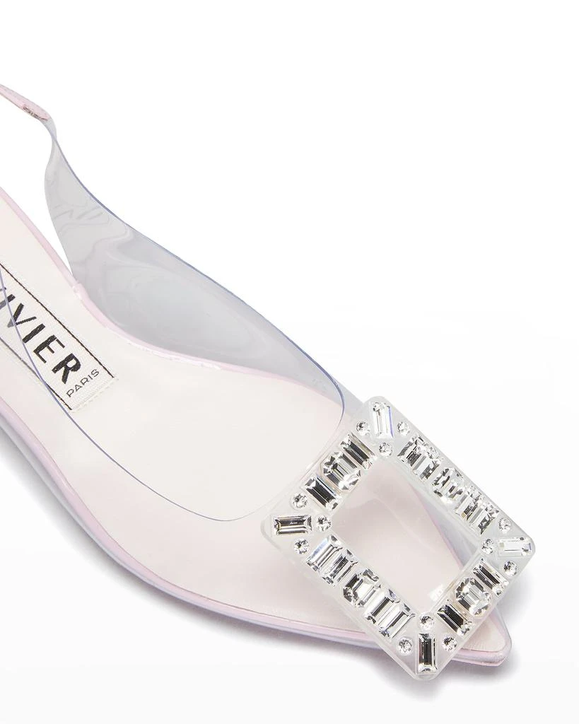 商品Roger Vivier|Gommettine Buckle Slingback Ballerina Flats,价格¥8966,第4张图片详细描述