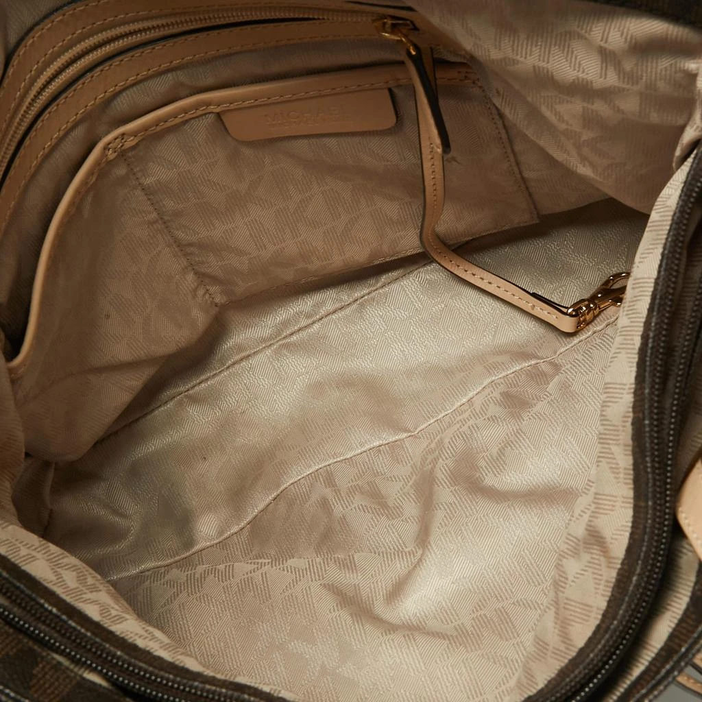 MICHAEL Michael Kors Brown/Beige Signature Coated Canvas and Leather Jet Set Tote 商品