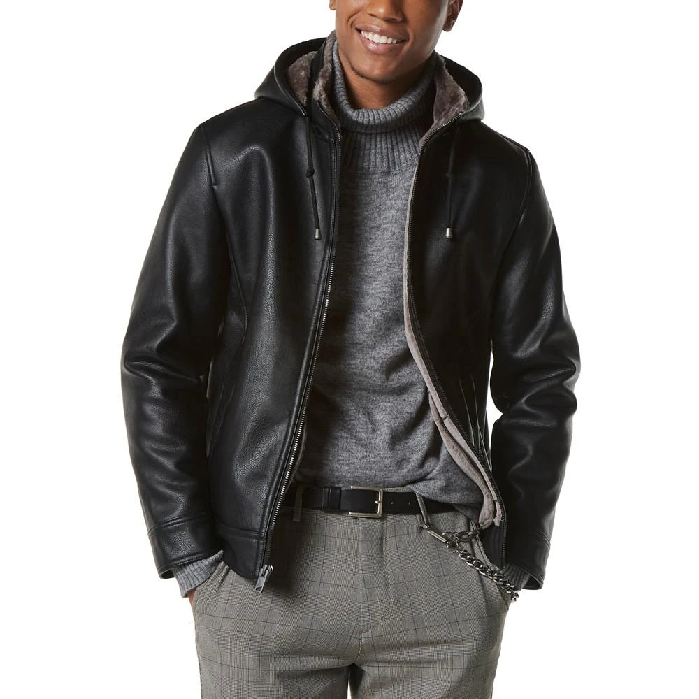 商品Marc New York by Andrew Marc|Men's Jutland Faux Leather Hooded Jacket,价格¥847,第4张图片详细描述