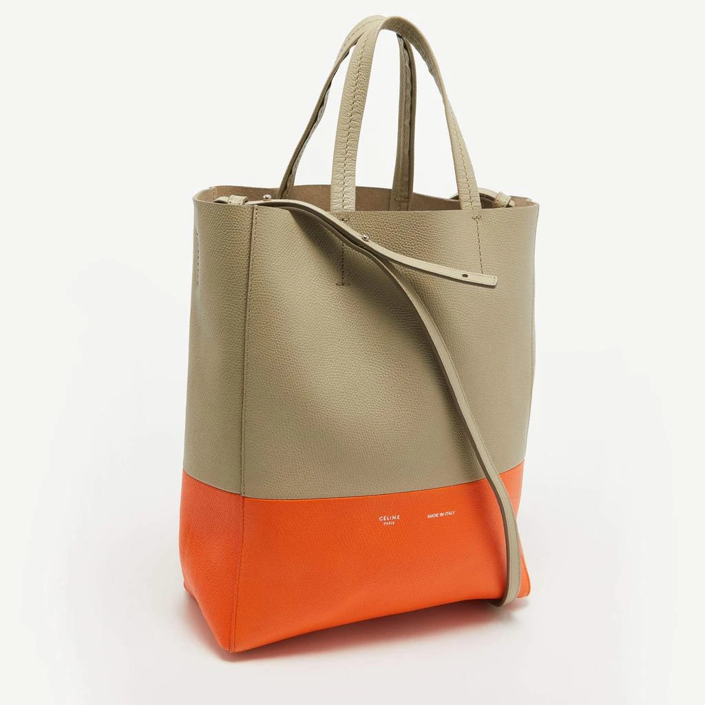 商品[二手商品] Celine|Celine Beige/Orange Leather Small Vertical Cabas Tote,价格¥7665,第3张图片详细描述