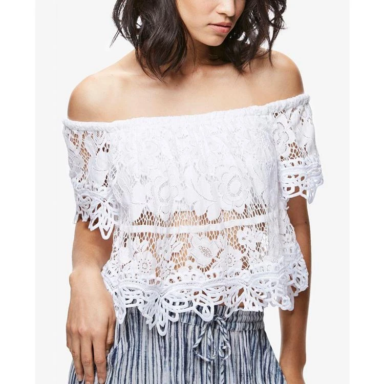 商品Free People|Sweat Dreams Off-The-Shoulder Lace Top,价格¥502,第1张图片