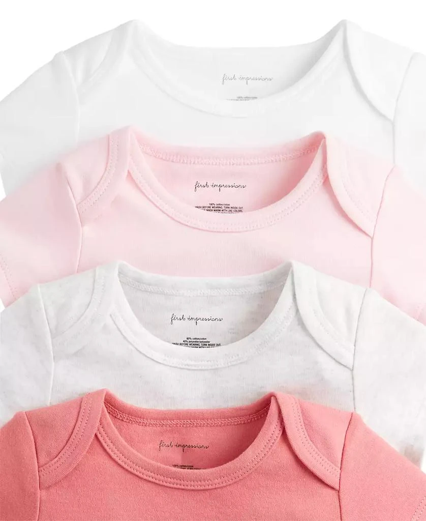 商品First Impressions|Baby Girls Bodysuits, Pack of 4, Created for Macy's,价格¥61,第3张图片详细描述