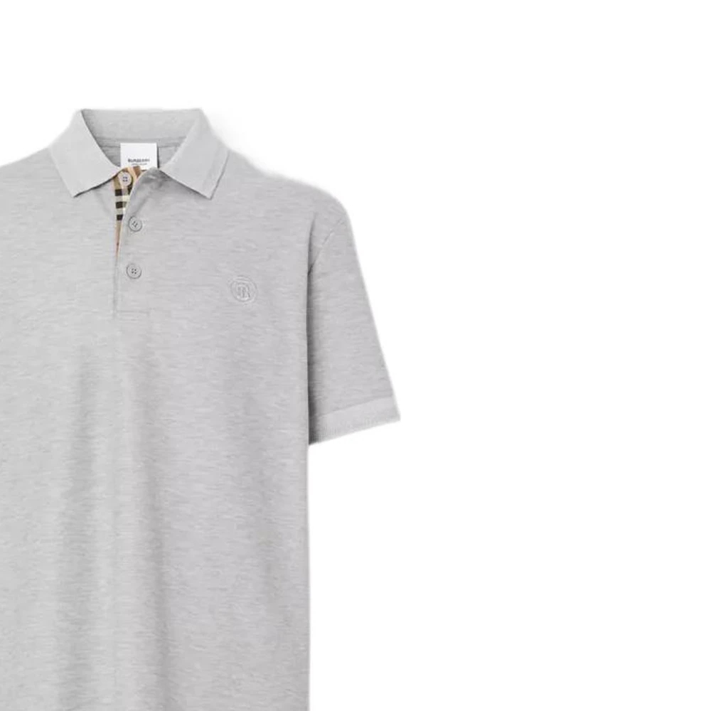 商品[国内直发] Burberry|博柏利 FW22 案珠地网眼布棉质短袖POlo衫 男款 灰色,价格¥1312,第7张图片详细描述