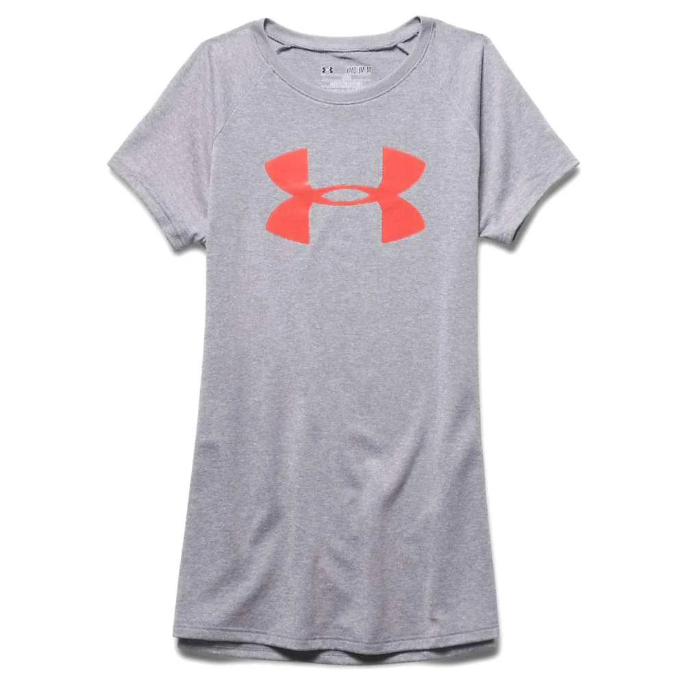 商品Under Armour|Under Armour Girls' Solid Big Logo Tech SS T恤,价格¥117,第1张图片