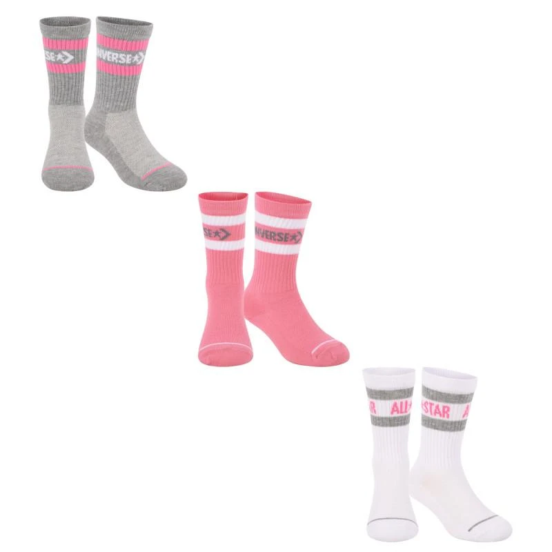 商品Converse|Signature star socks in grey pink and white,价格¥152,第1张图片