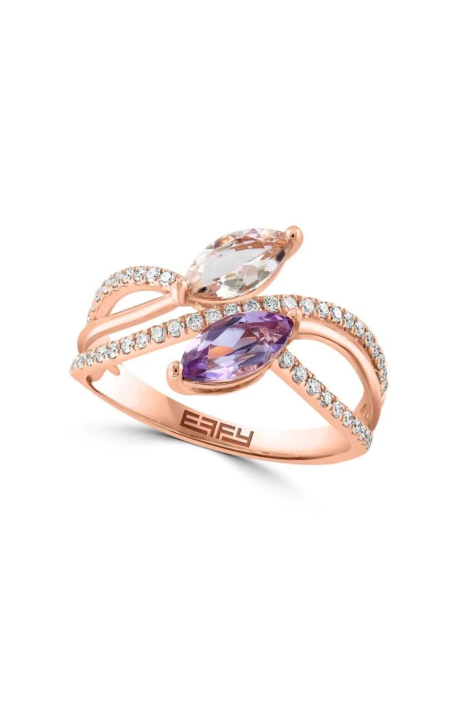 商品Effy|14K Rose Gold Morganite & Diamond Ring,价格¥5604,第1张图片