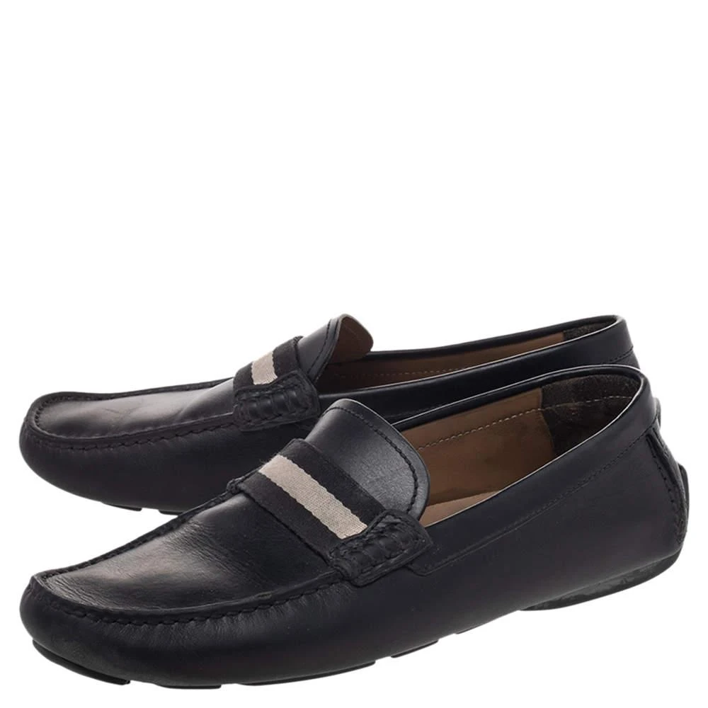商品[二手商品] Bally|Bally Black Leather Wabler Slip On Loafers Size 39,价格¥1016,第4张图片详细描述