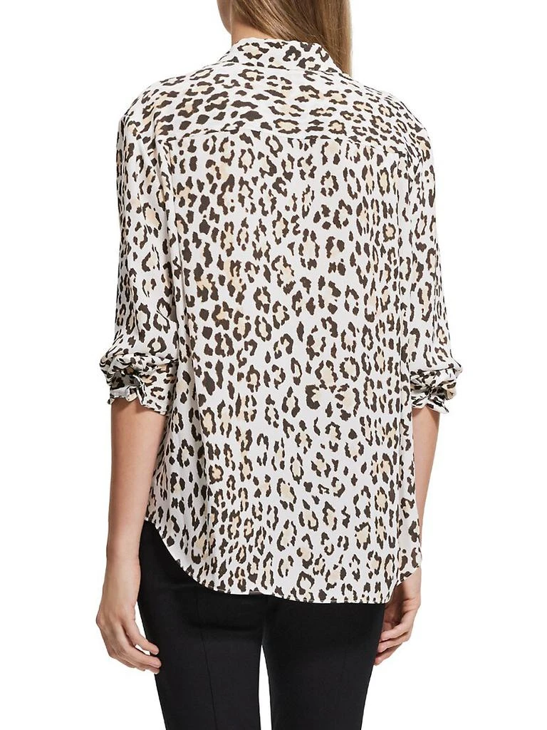 商品Theory|Leopard Long-Sleeve Blouse,价格¥654,第5张图片详细描述