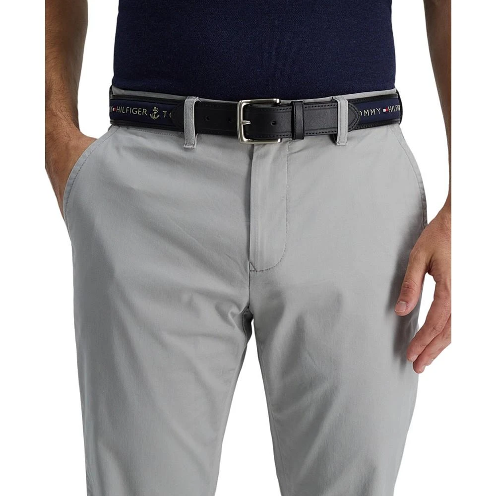 商品Tommy Hilfiger|Men's Tri-Color Ribbon Inlay Leather Belt,价格¥391,第4张图片详细描述
