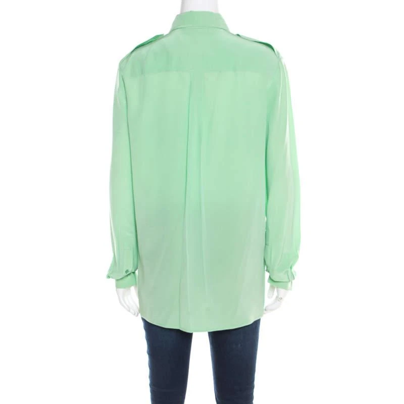 商品[二手商品] Chloé|Chloe Green Silk Long Sleeve Blouse M,价格¥1574,第3张图片详细描述