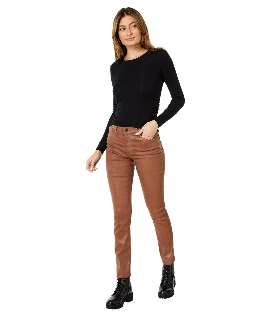 商品AG|Mari High-Rise Slim Straight in Leatherette Light Canyon Rock,价格¥647,第4张图片详细描述