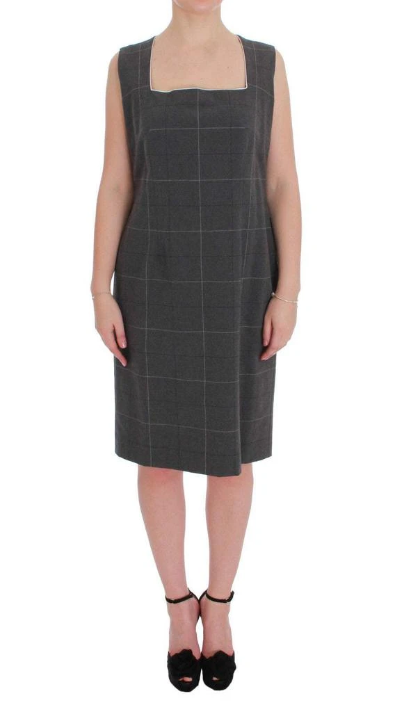 商品BENCIVENGA|BENCIVENGA Gray Checkered Cotton Blazer Dress Set Suit,价格¥4984,第1张图片