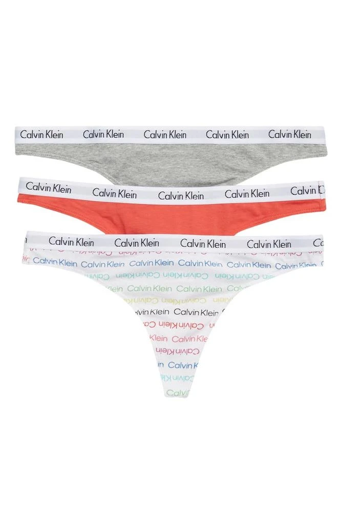 商品Calvin Klein|Logo Assorted Thongs - Pack of 3,价格¥135-¥143,第1张图片
