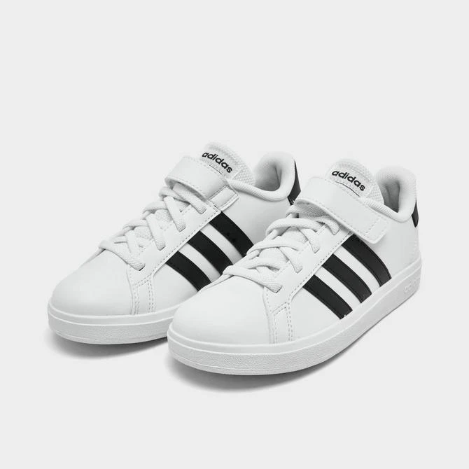 商品Adidas|Little Kids' adidas Grand Court Hook-And-Loop Stretch Lace Casual Shoes,价格¥372,第2张图片详细描述