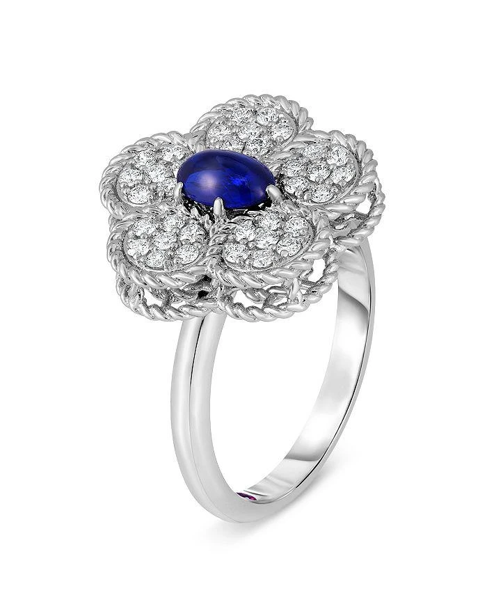 商品Roberto Coin|18K White Gold Daisy Blue Sapphire & Diamond Flower Ring - Exclusive,价格¥42730,第1张图片详细描述