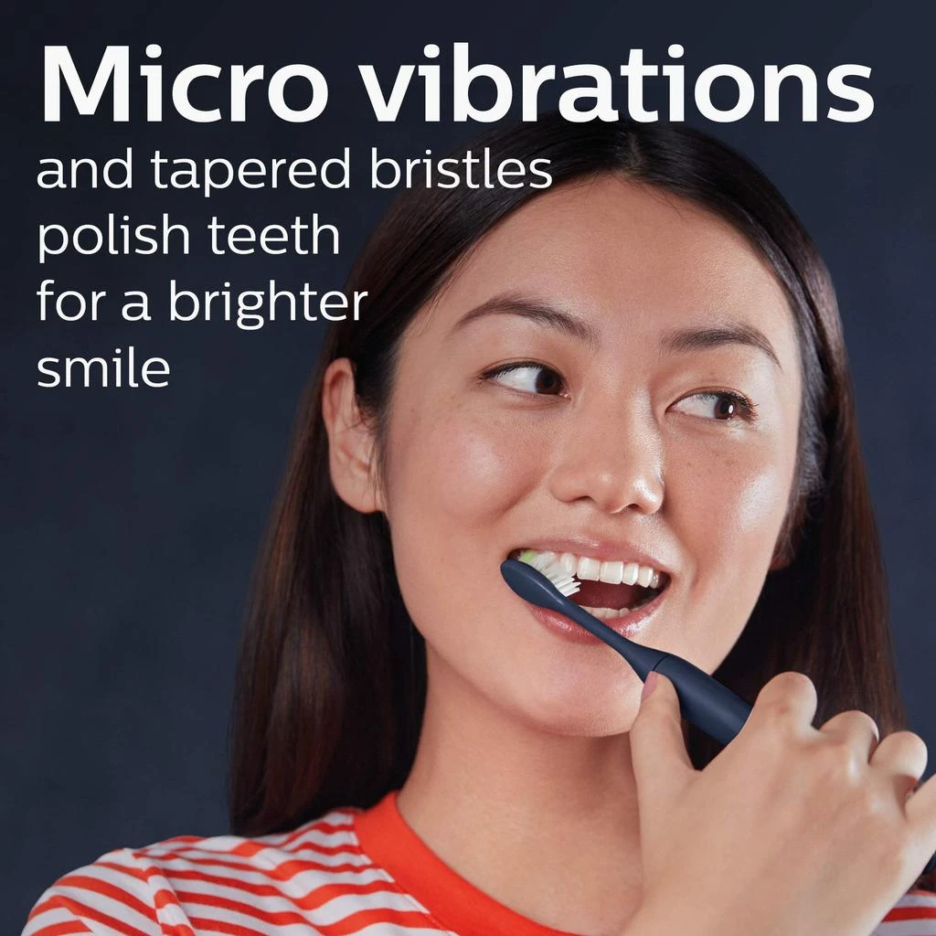 商品Philips|Philips One by Sonicare Battery Toothbrush, Midnight Blue, HY1100/04,价格¥187-¥338,第2张图片详细描述