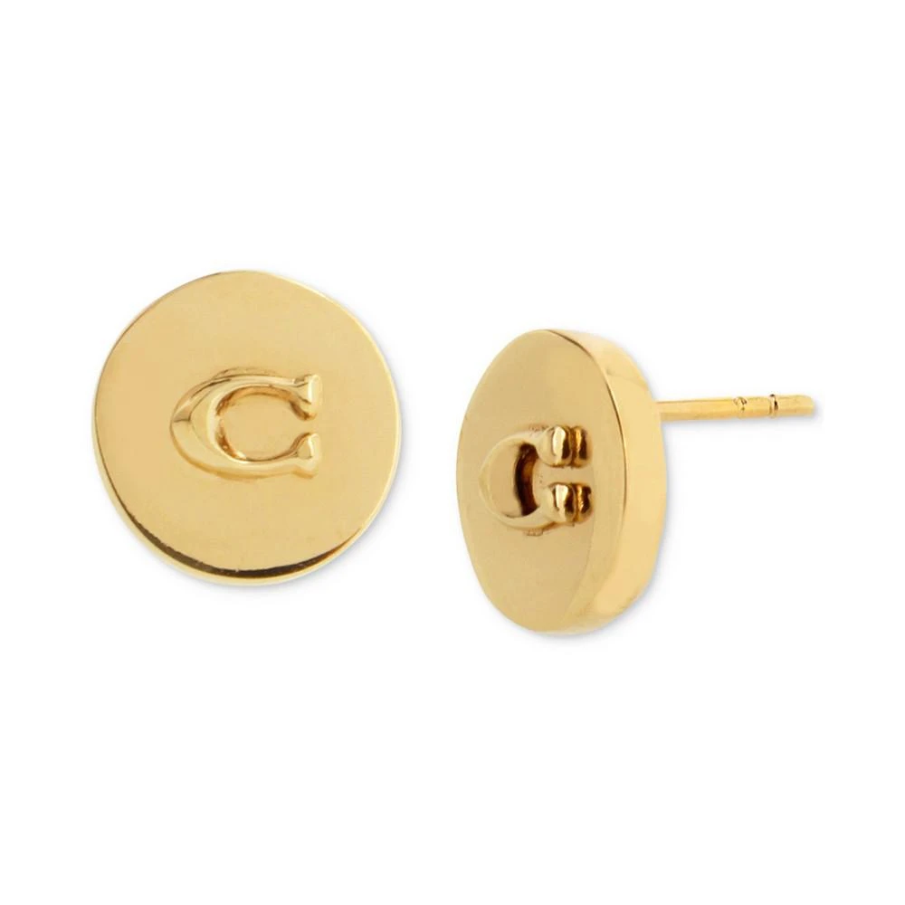 商品Coach|Signature C Disc Stud Earrings,价格¥343,第1张图片