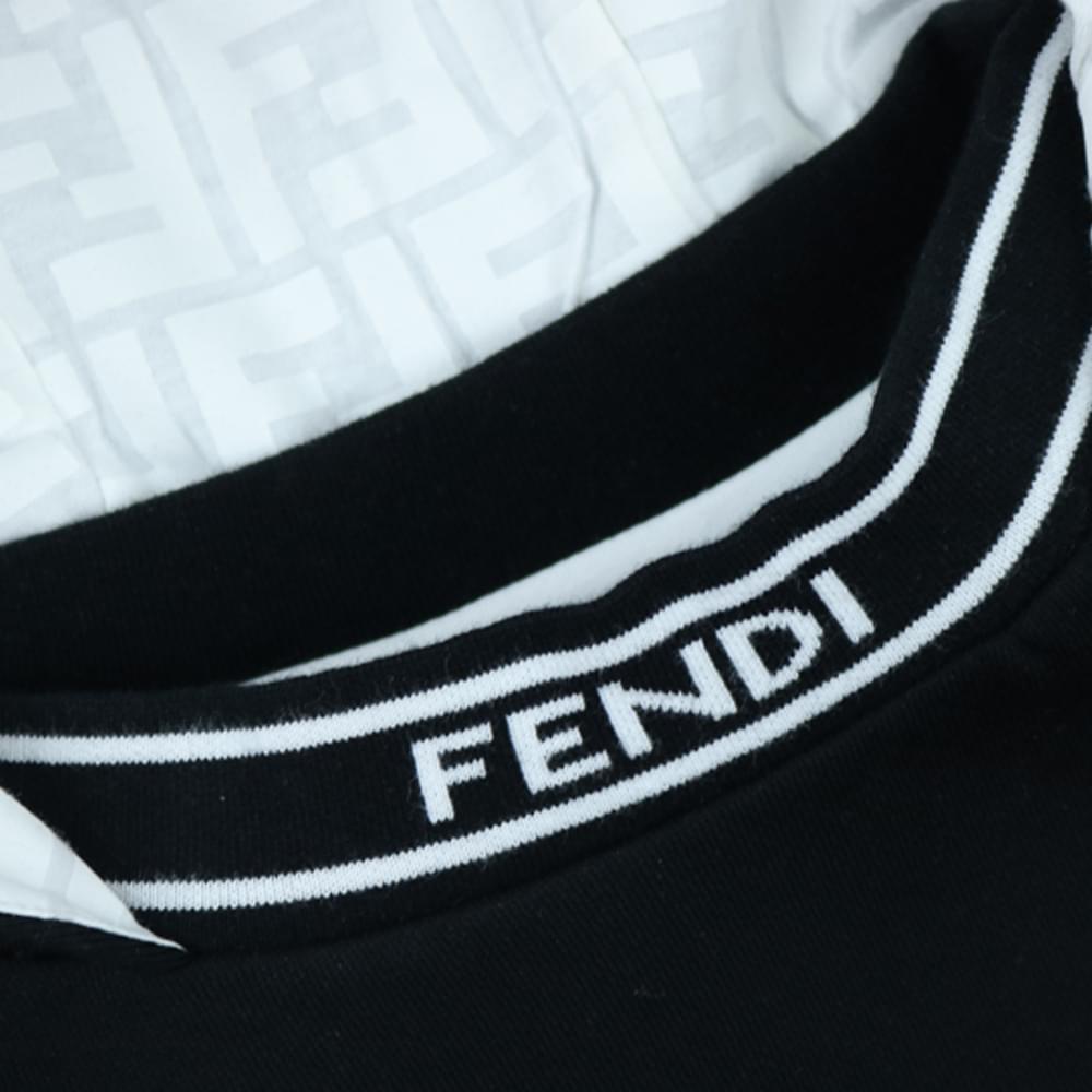 商品Fendi|Logo Pattern Black Hoodie,价格¥1394,第4张图片详细描述