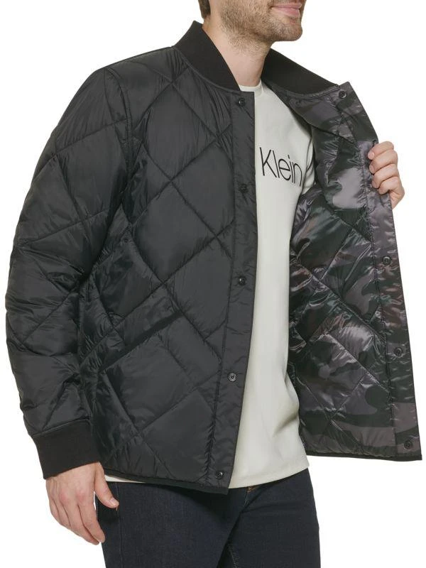 商品Calvin Klein|Reversible Quilted Snap Front Bomber,价格¥1051,第3张图片详细描述