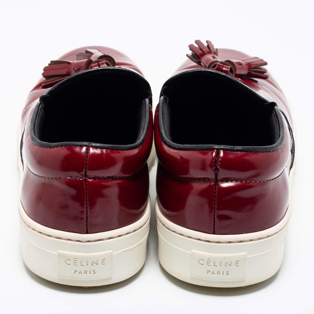 Celine Burgundy Patent Leather Tassel Slip-On Sneakers Size 39商品第5张图片规格展示