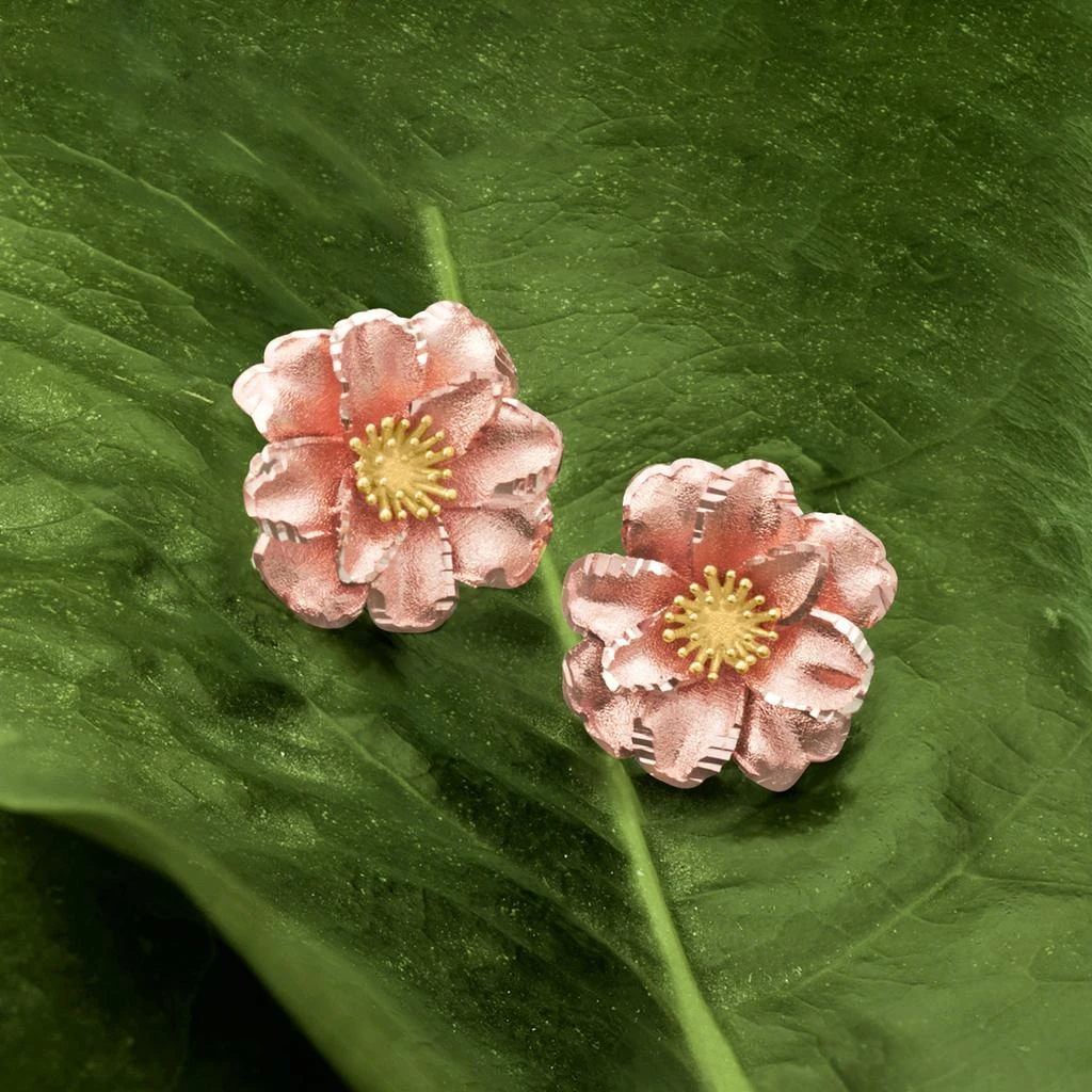 商品Ross-Simons|Ross-Simons Italian 18kt 2-Tone Gold Flower Earrings,价格¥3392,第4张图片详细描述