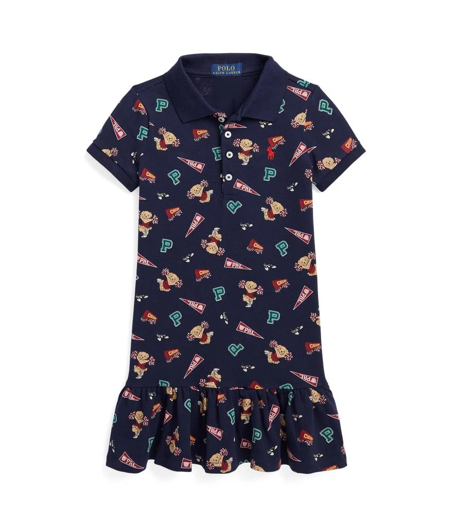 商品Ralph Lauren|Polo Bear Cotton Mesh Polo Dress (Toddler/Little Kids),价格¥323,第1张图片