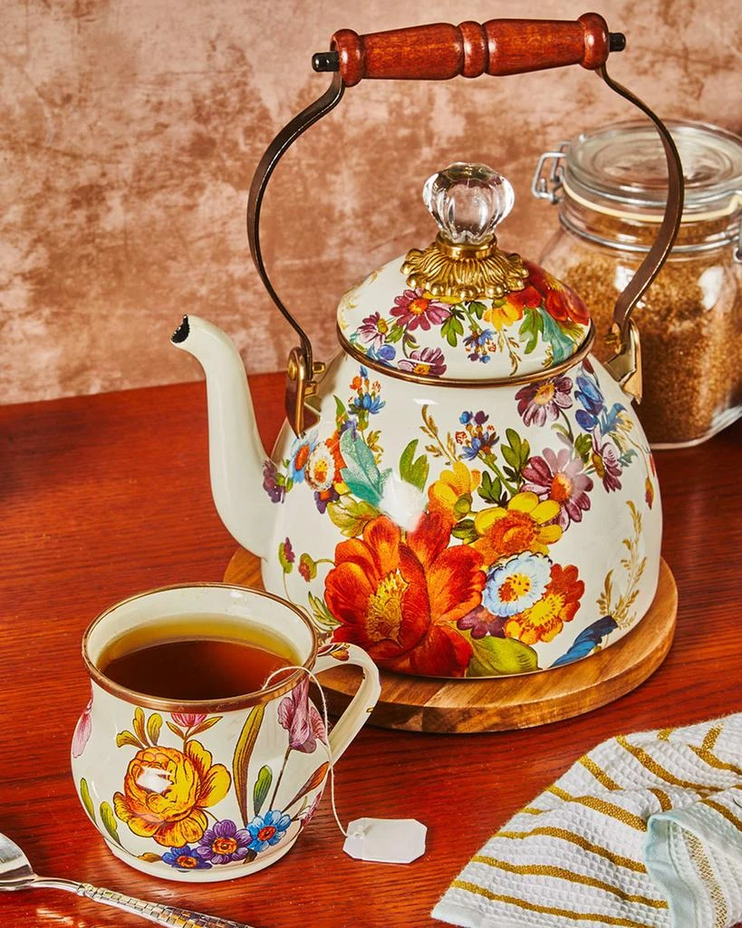 商品MacKenzie-Childs|Flower Market White Two-Quart Tea Kettle,价格¥1250,第5张图片详细描述