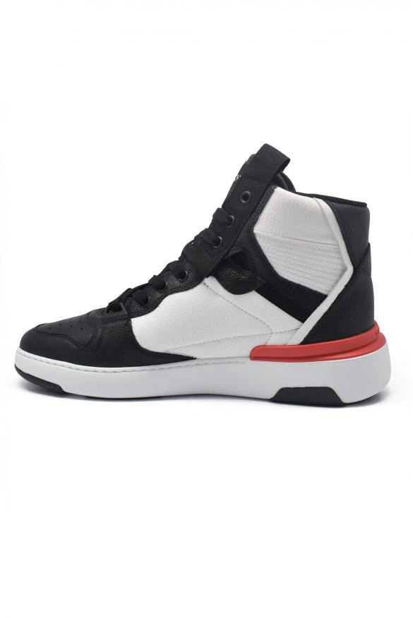 商品Givenchy|Men's luxury sneakers givenchy high top sneakers in black and white leather,价格¥5116,第3张图片详细描述