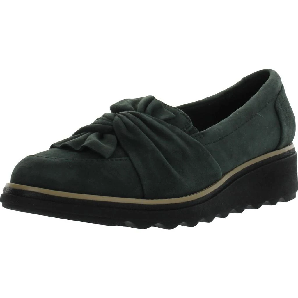 商品Clarks|Clarks Women's Sharon Dasher Leather Metallic Knot Slip On Wedge Loafer,价格¥198,第2张图片详细描述