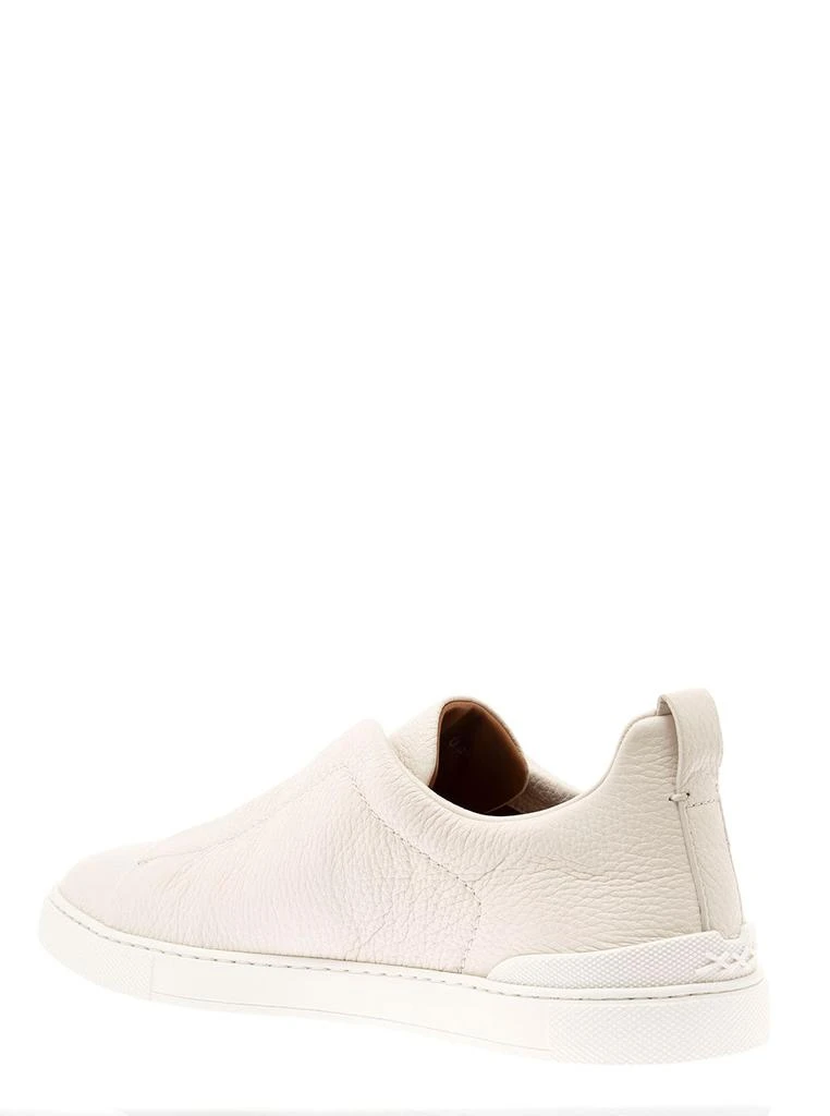 商品Zegna|Triple Stitch Sneakers Without Laces in White Leather Man Z Zegna,价格¥4011,第3张图片详细描述